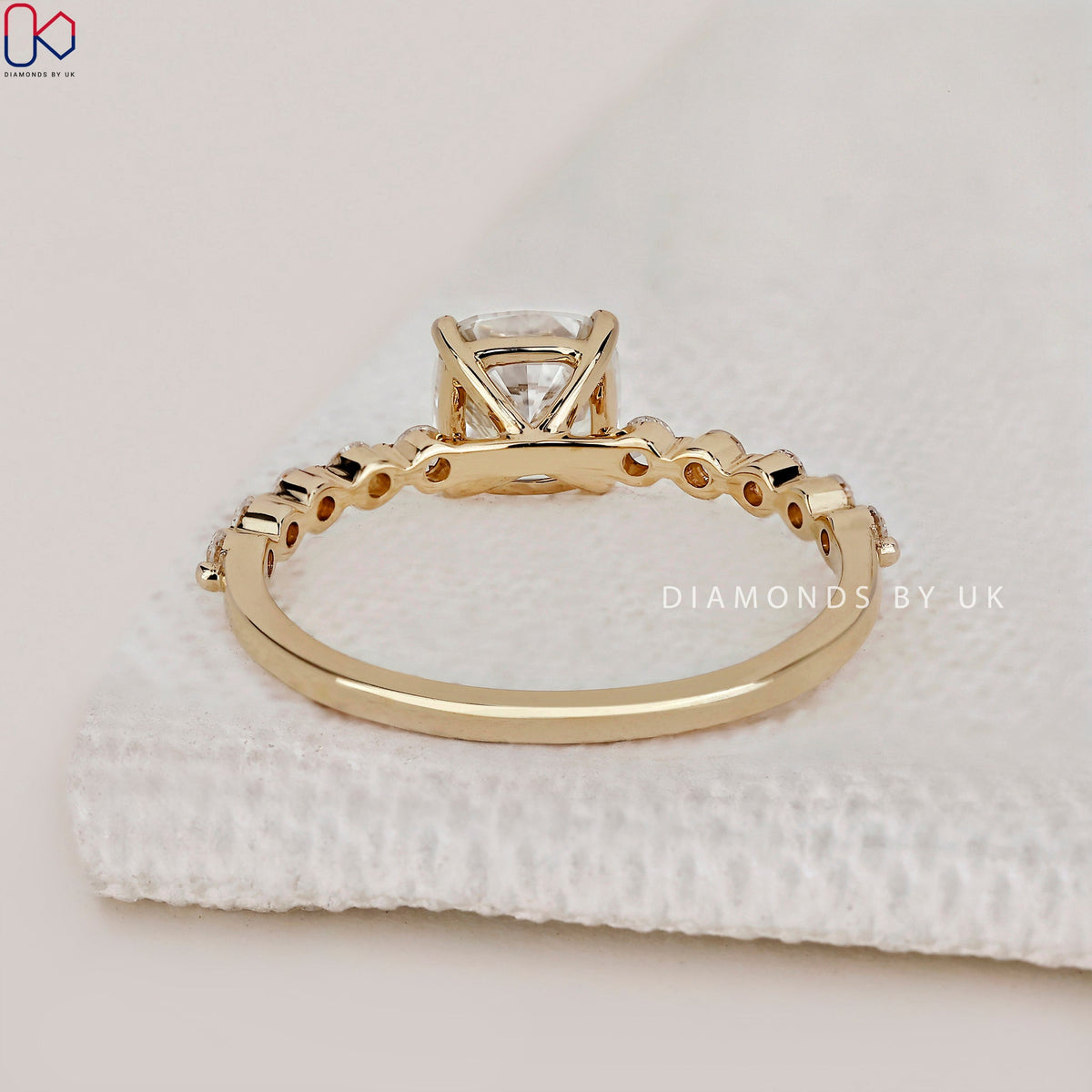 Yellow Gold Cushion Cut Engagement Ring