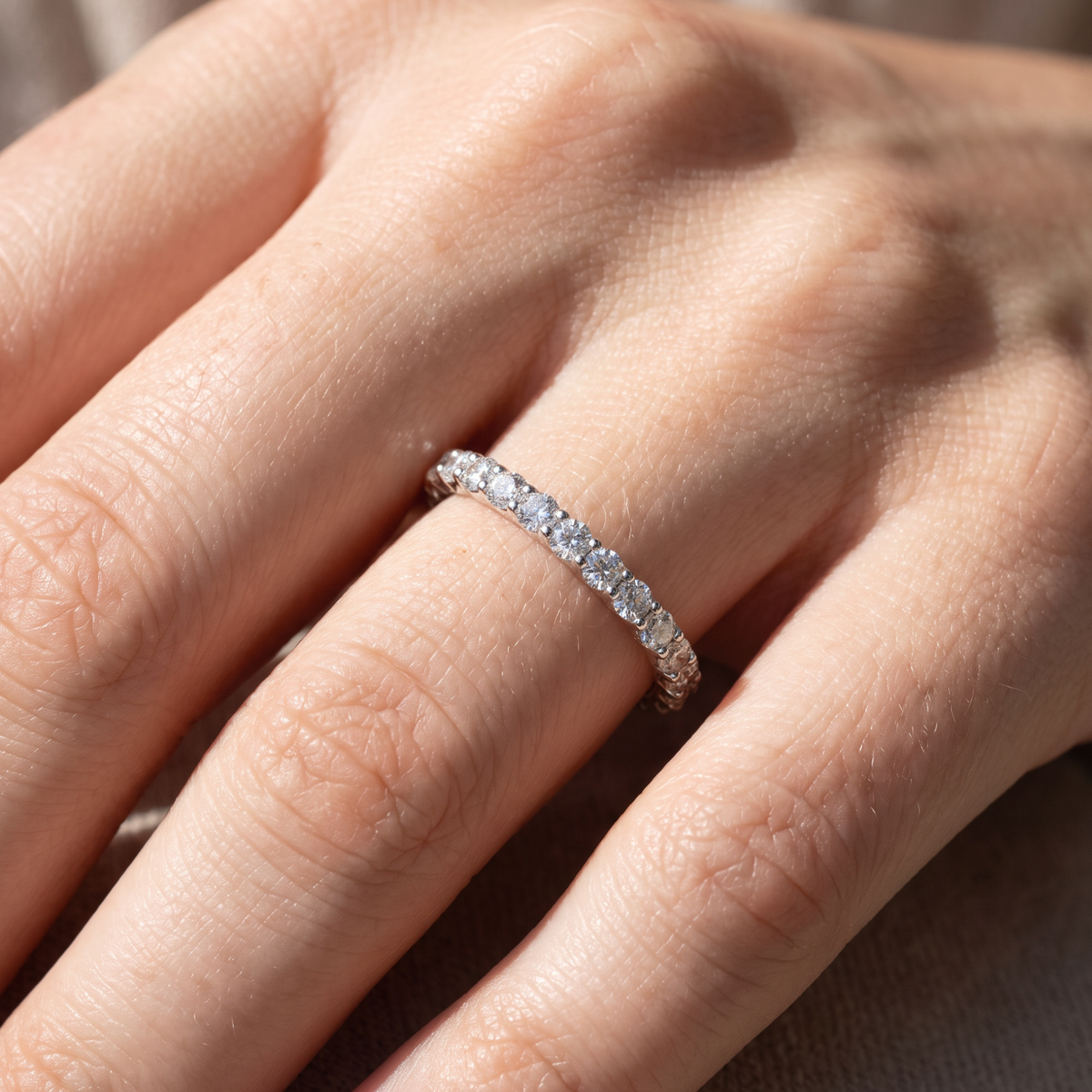 1.18 CTW Round Eternity Band | 14K White Gold