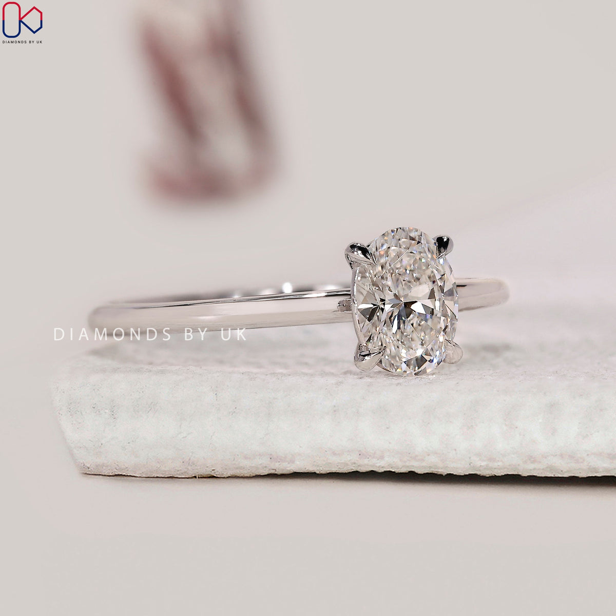 Oval Solitaire Engagement Ring In Prong Setting