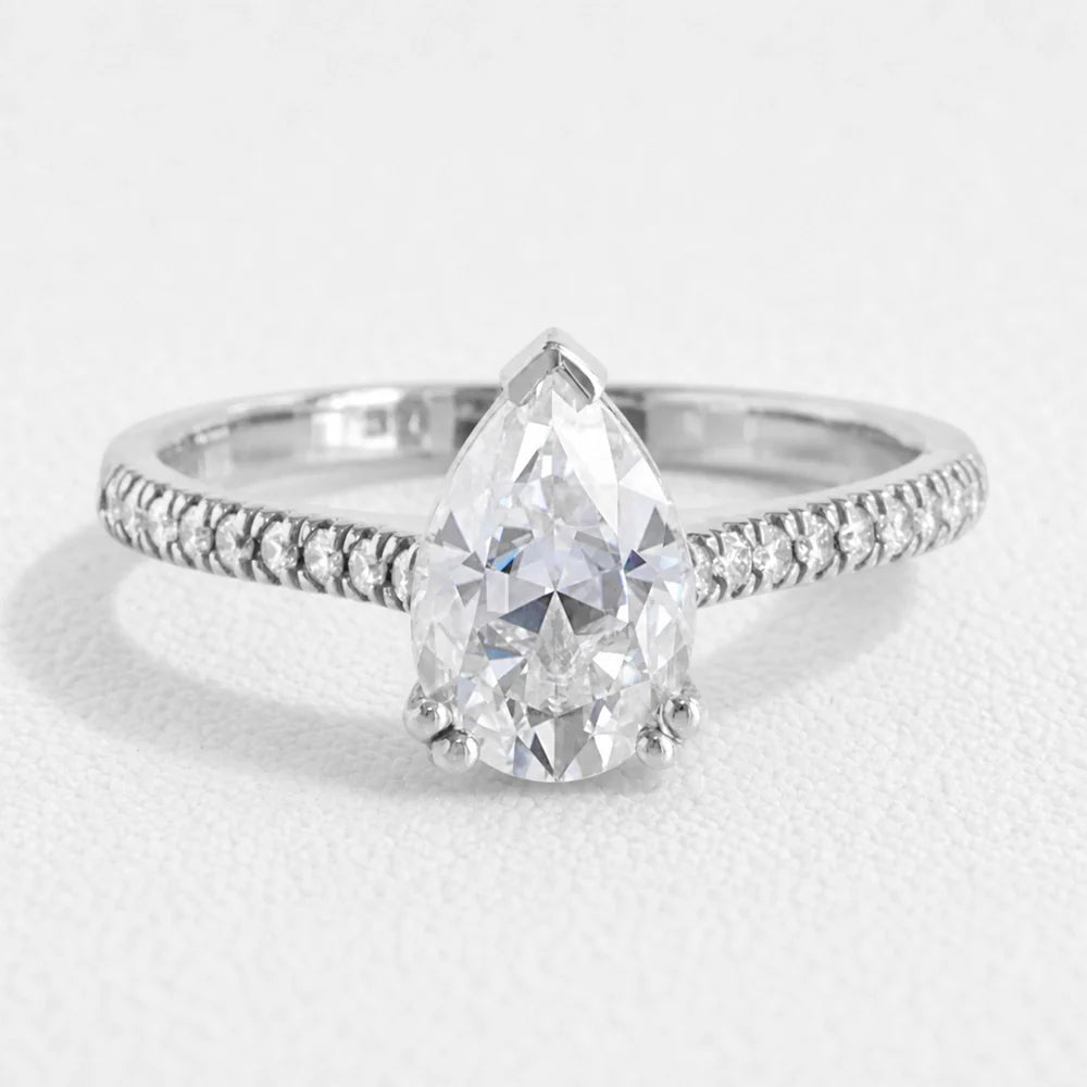 Grace’s Solitaire | 1.7CT Pear Cut Lab Diamond Engagement Ring