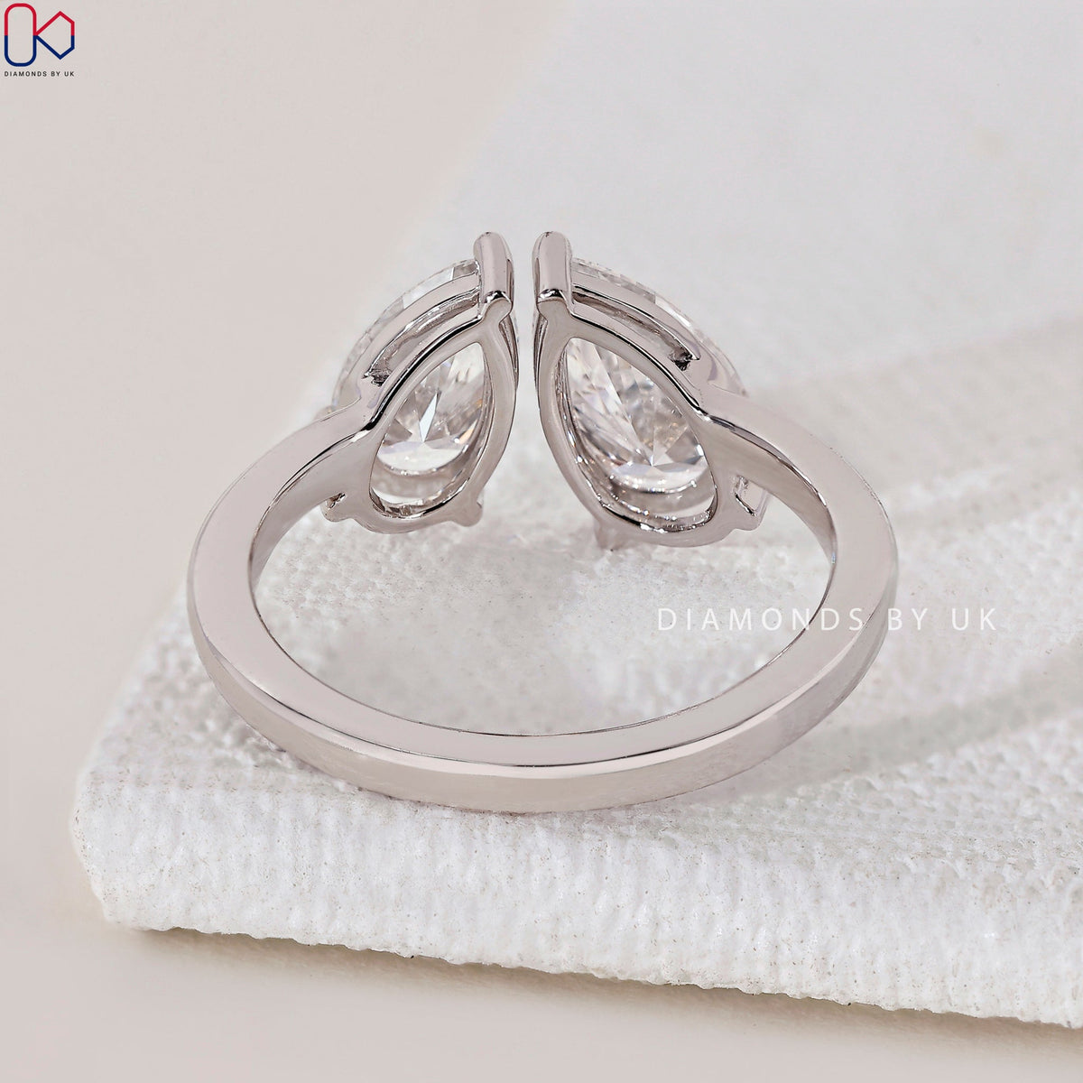 Toi et Moi Engagement Ring - Pear Diamond