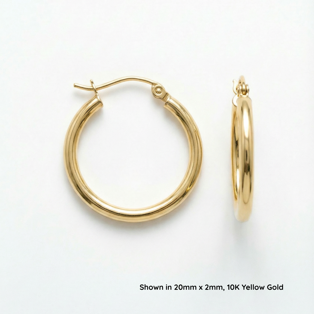 Classic Gold Hoop Earrings | 10K Yellow & White Gold