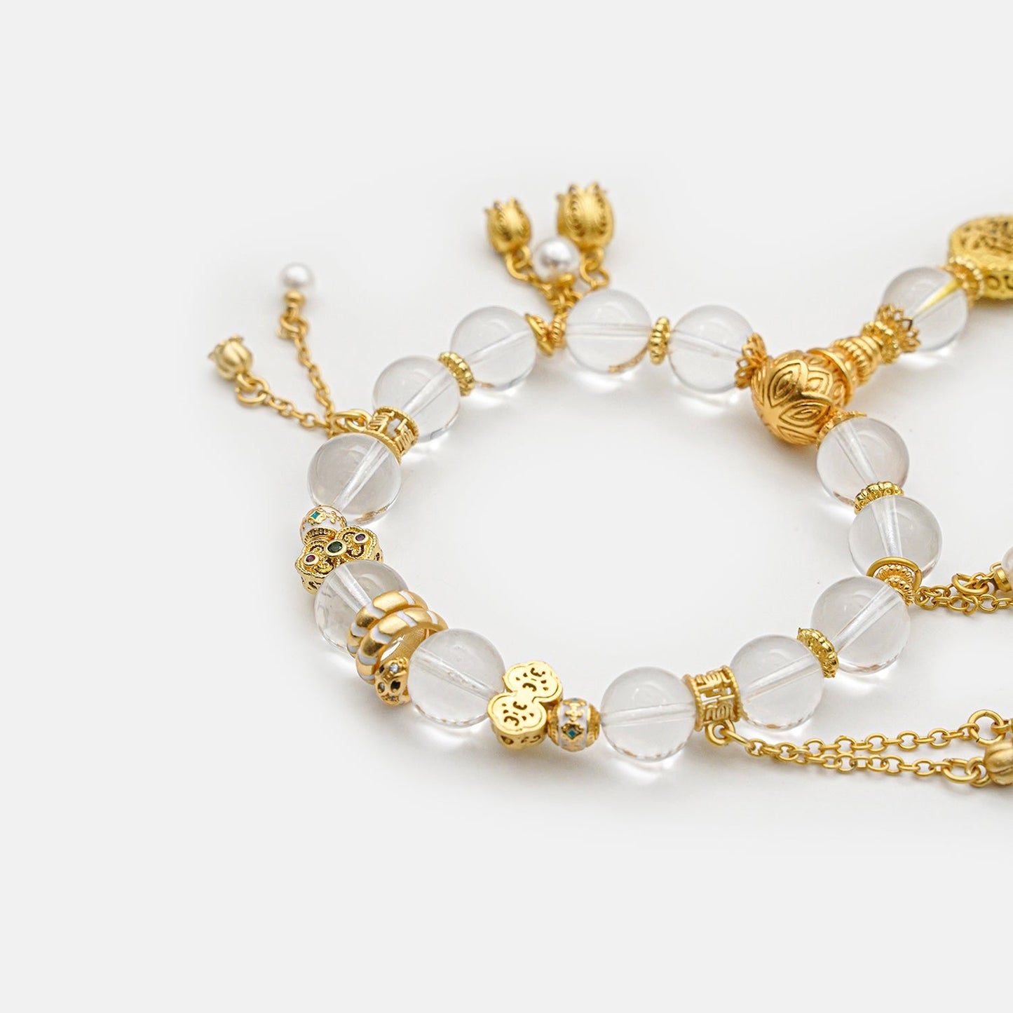 Golden Serpent Treasure Trove Crystal Bracelet