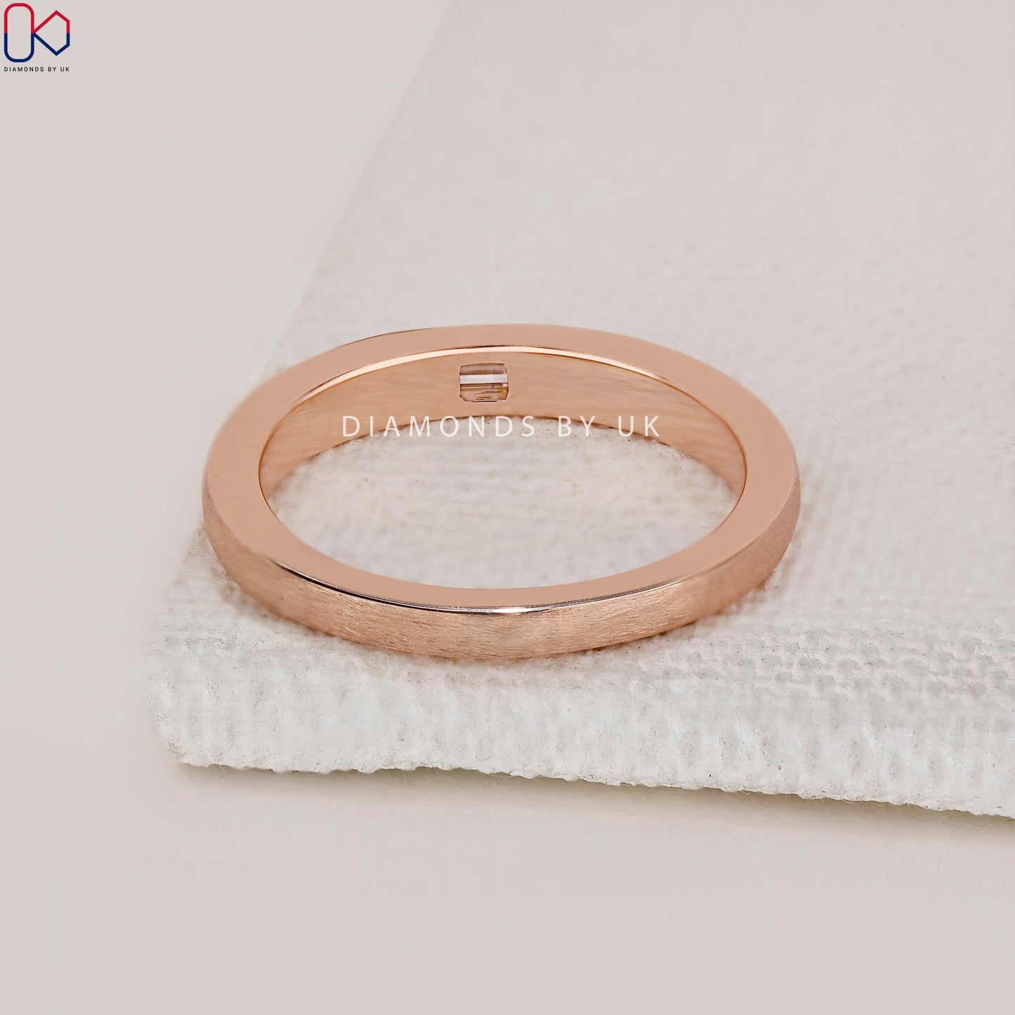 Baguette Cut Diamond Matt Finish Band