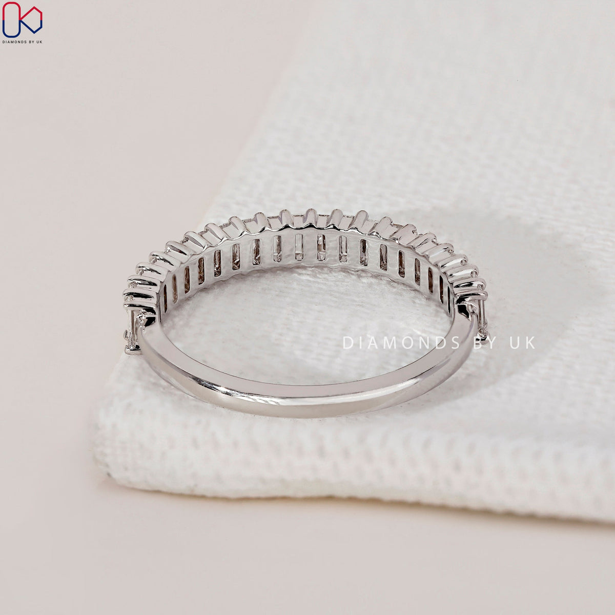 Baguette Wedding Band - Half Eternity