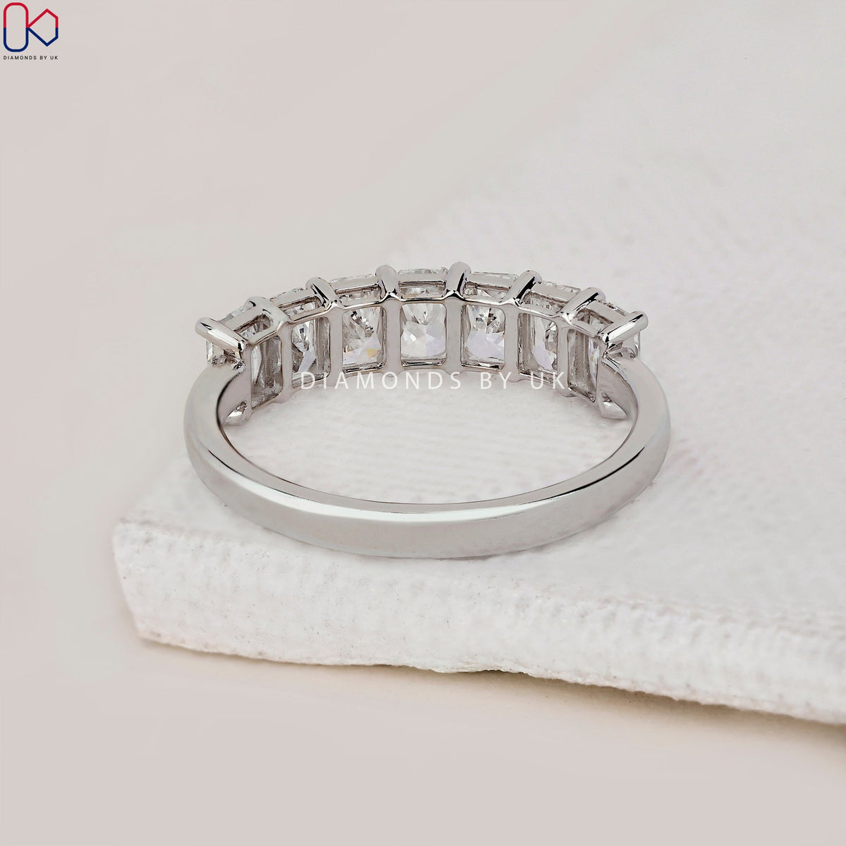 Radiant Cut Diamond Band In White Gold