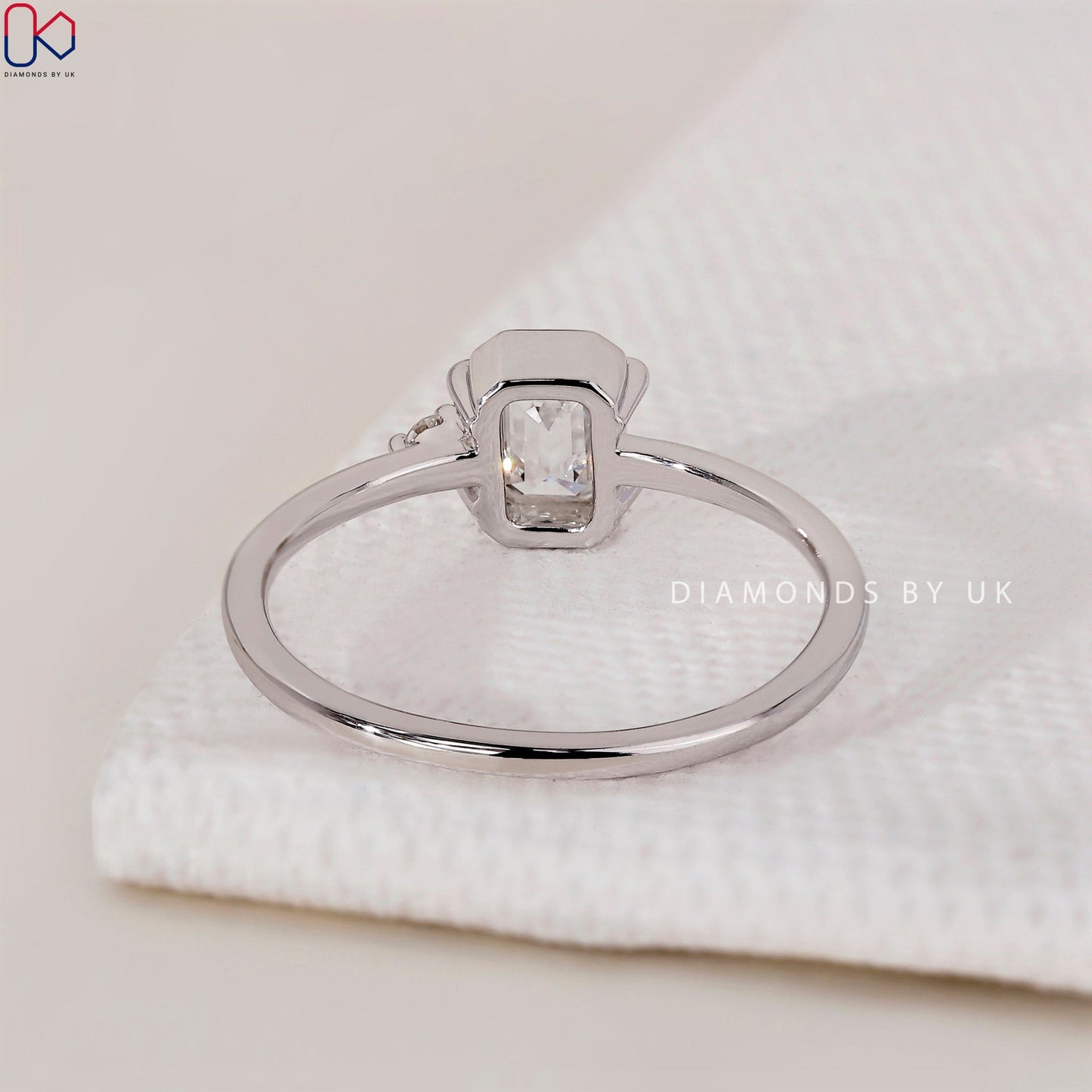 2 Stone Diamond Ring - Round and Emerald Cut