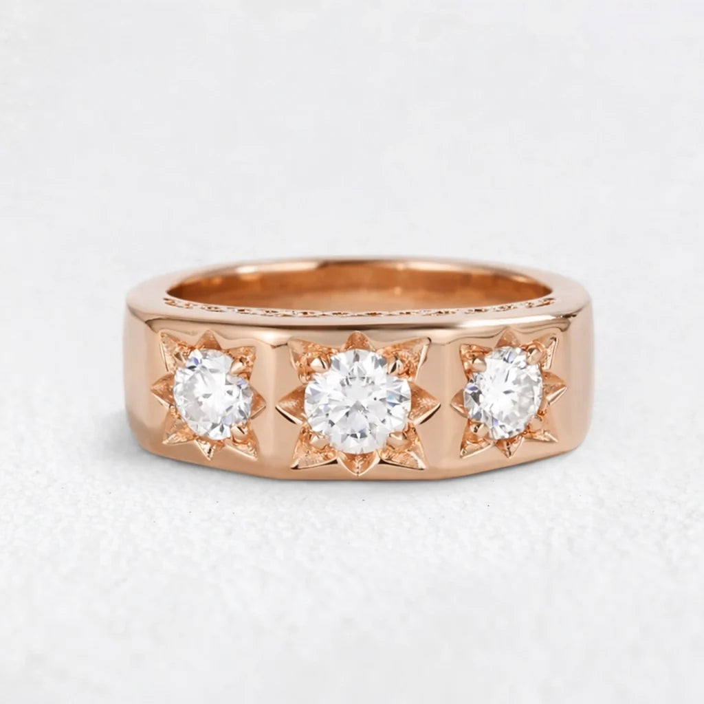 Solaris Burst | Round Diamond Wedding Band