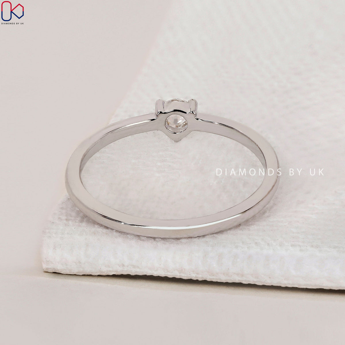 Rose Cut Diamond Ring - Round Solitaire Setting