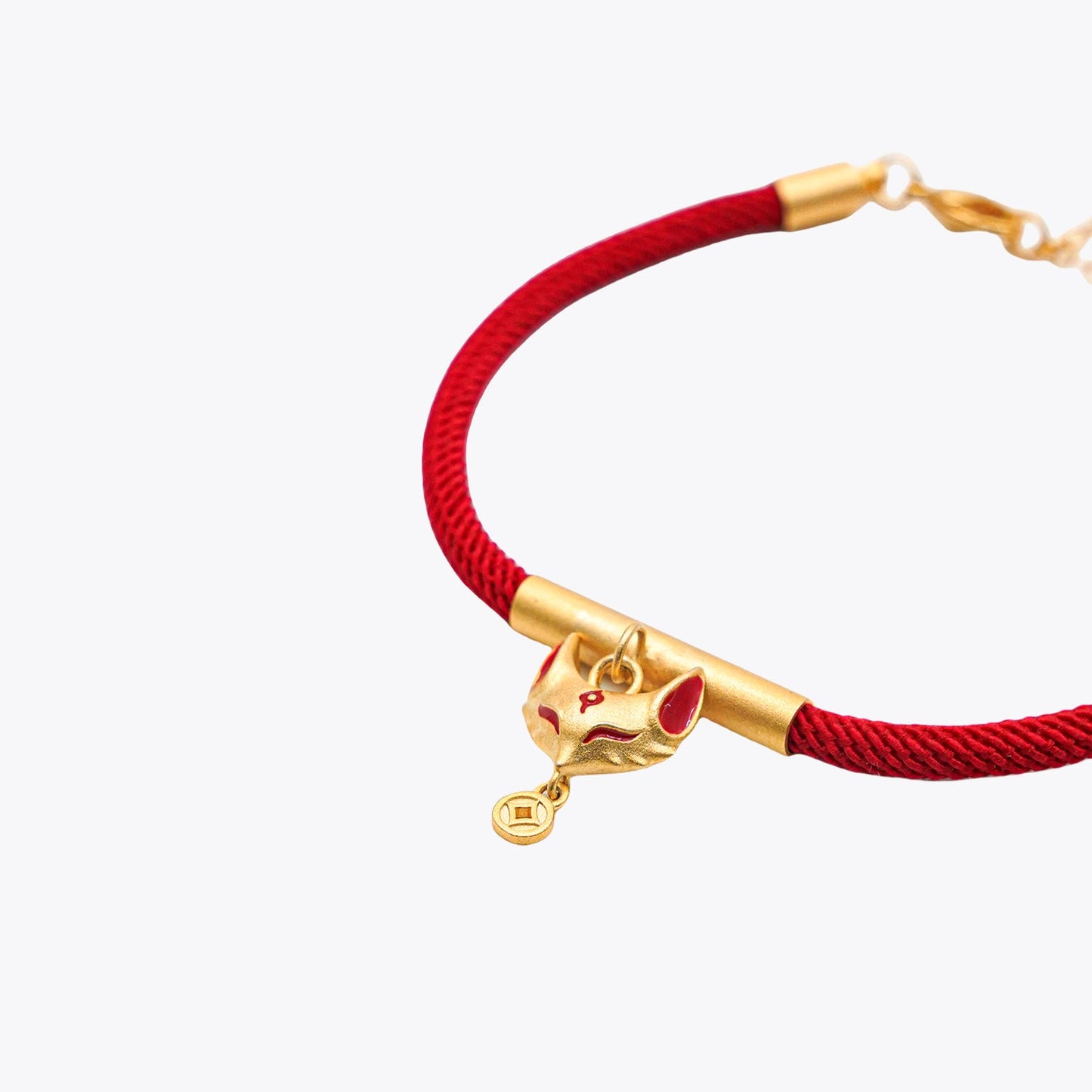 Vermilion Radiance - Crimson Kitsune Luck Red String Bracelet