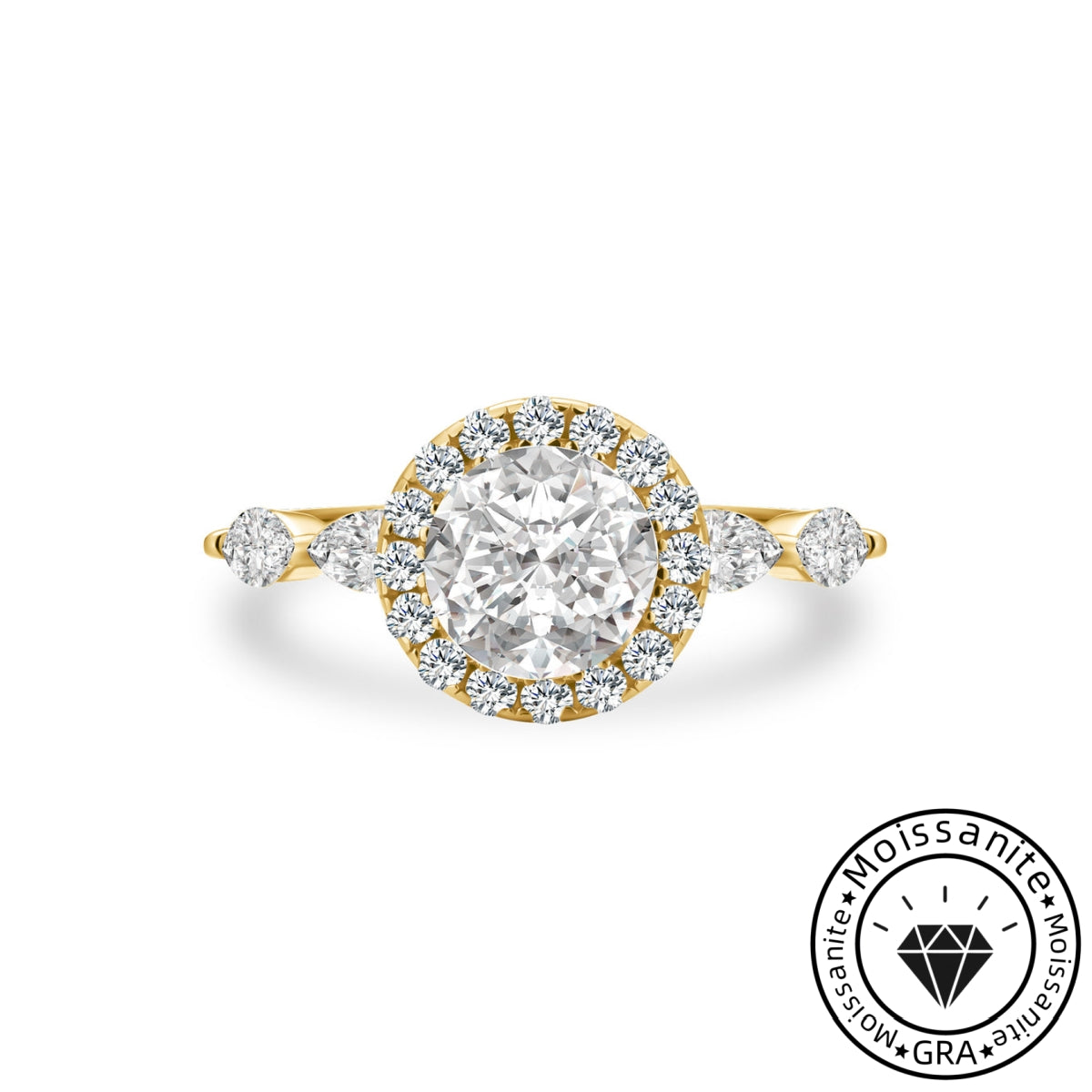 Gorgeous Solarii Moissanite 1.0ct Round Cut 925 Sterling Silver Halo Design Engagement Ring
