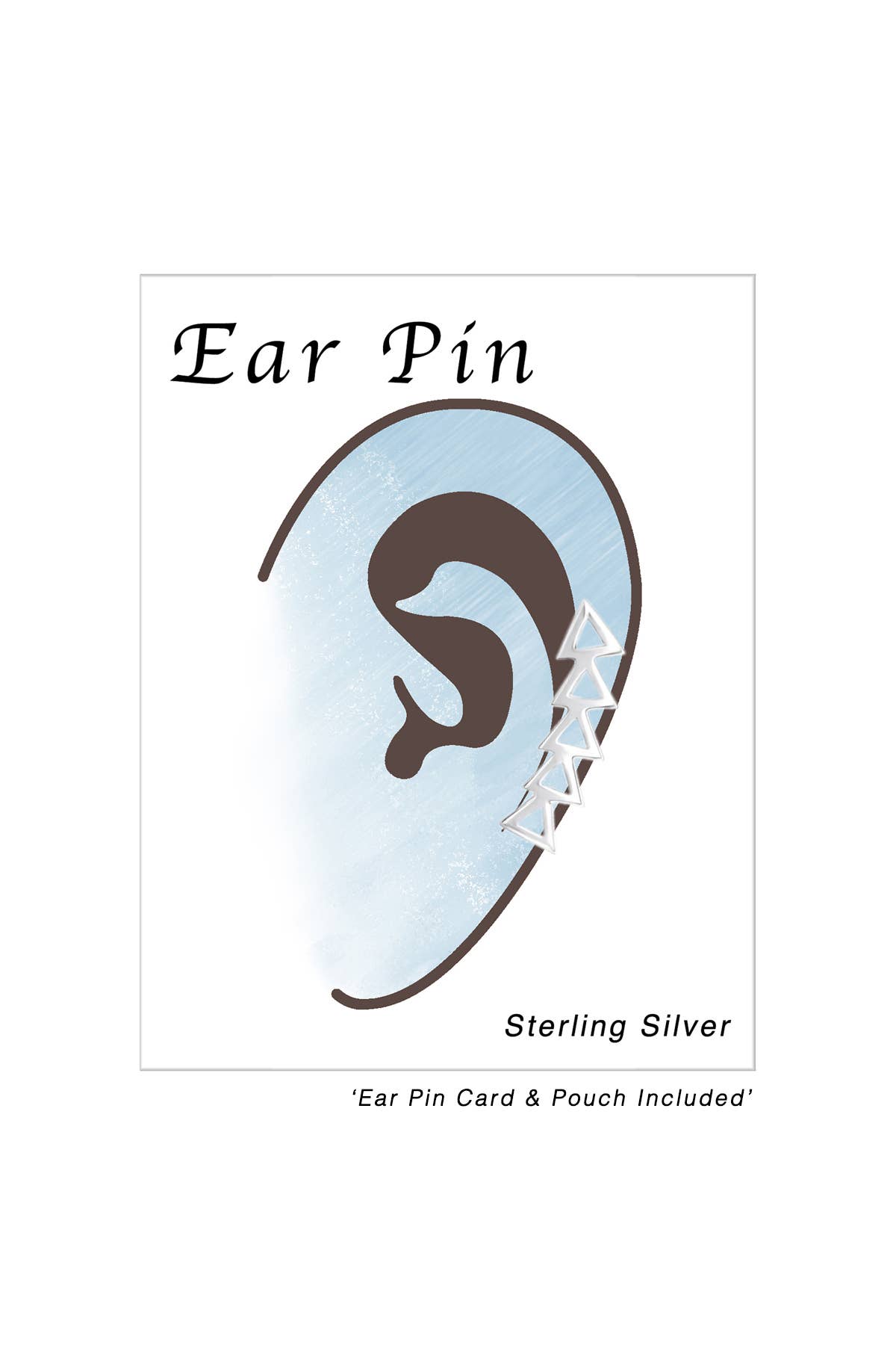 Sterling Silver Triangle Ear Pin - SS