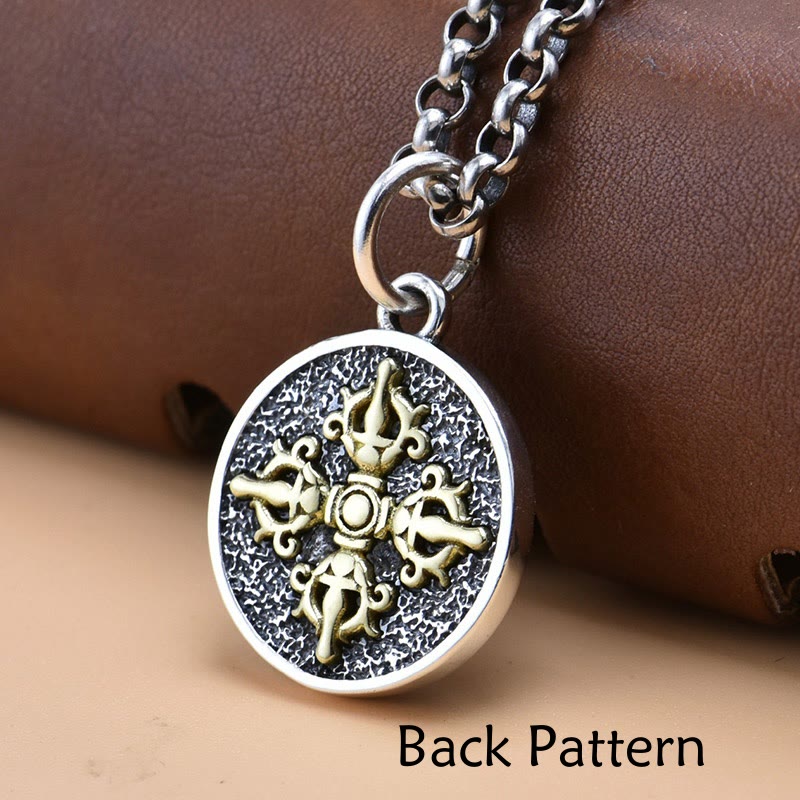 Fortune Jewel 925 Sterling Silver Zakiram Goddess of Wealth Dorje Vajra Spiritual Necklace Pendant