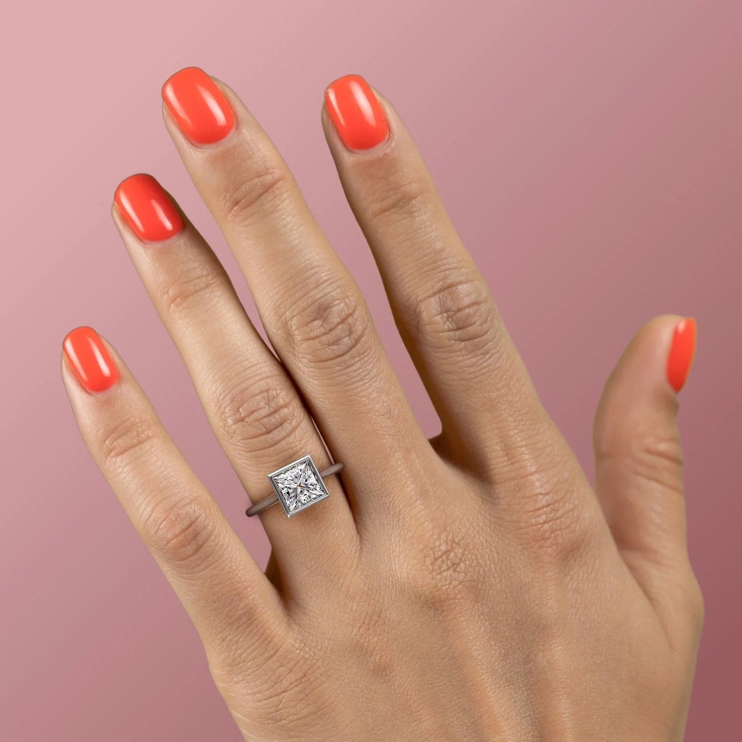 Exquisite Solarii Moissanite 2.0ct Princess Cut 925 Sterling Silver Solitaire Engagement Ring