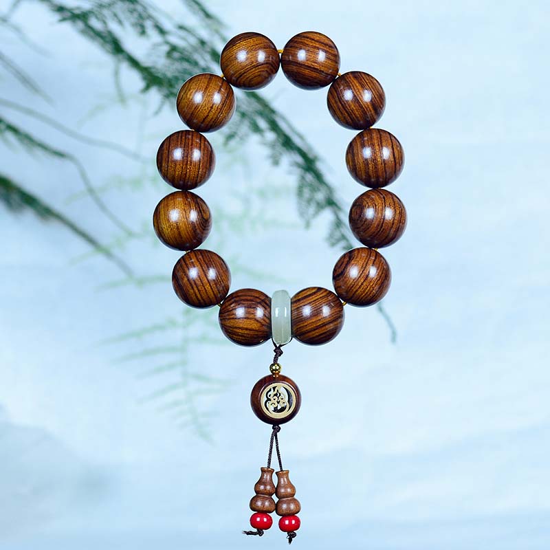Fortune Jewel Rosewood Warmth Calm Gourd Charm Bracelet