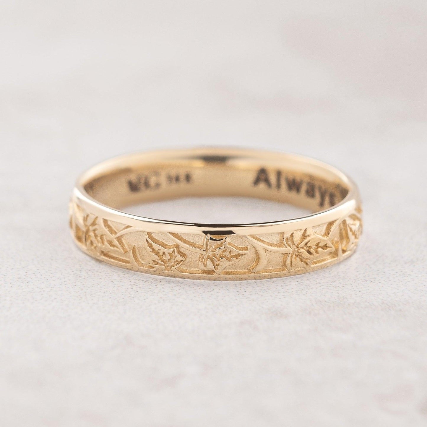 The Loyal Ivy | Hand-Carved Wedding Band