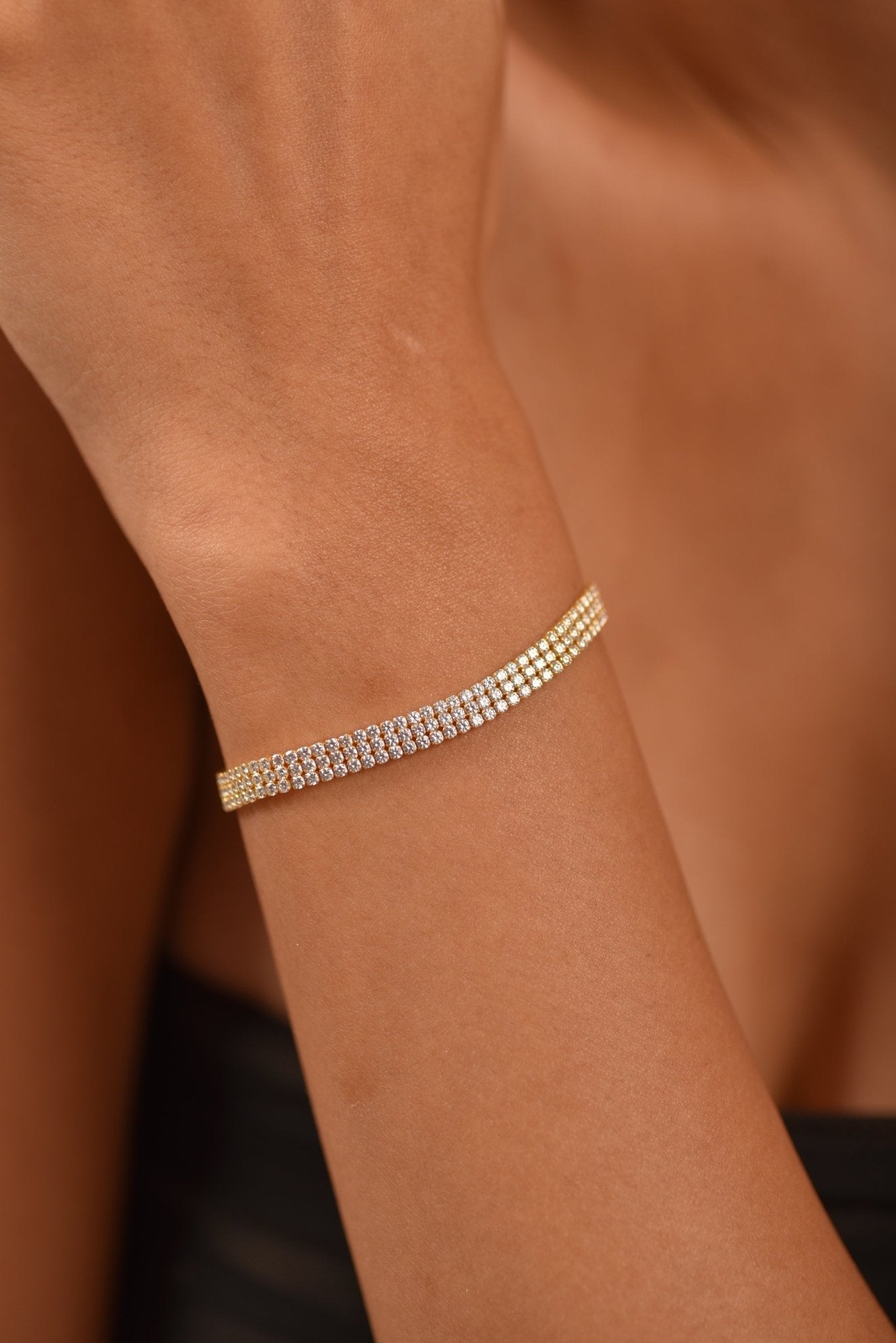5 Carat Three Row Diamond Tennis Bracelet