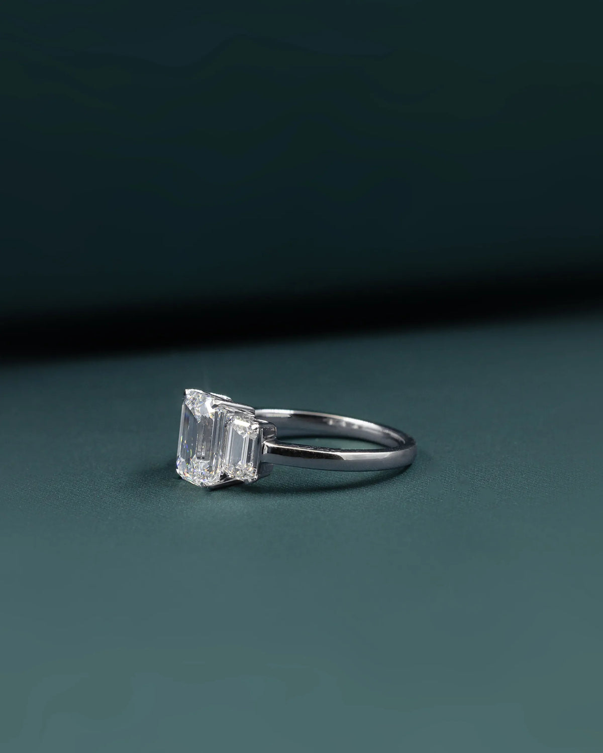 2.90 CTW Emerald Cut Three-Stone CVD Lab-Grown Diamond Engagement Ring