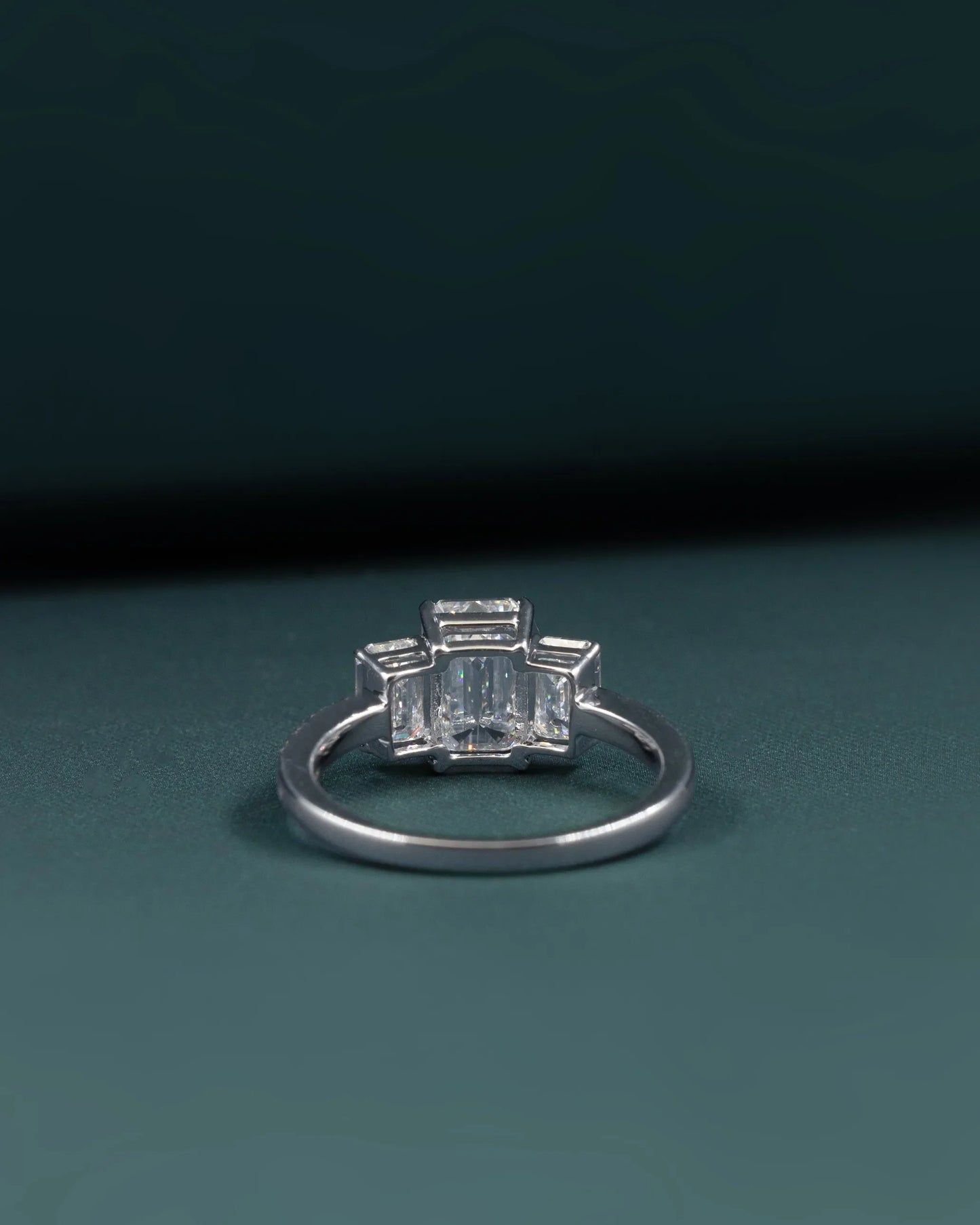 2.90 CTW Emerald Cut Three-Stone CVD Lab-Grown Diamond Engagement Ring