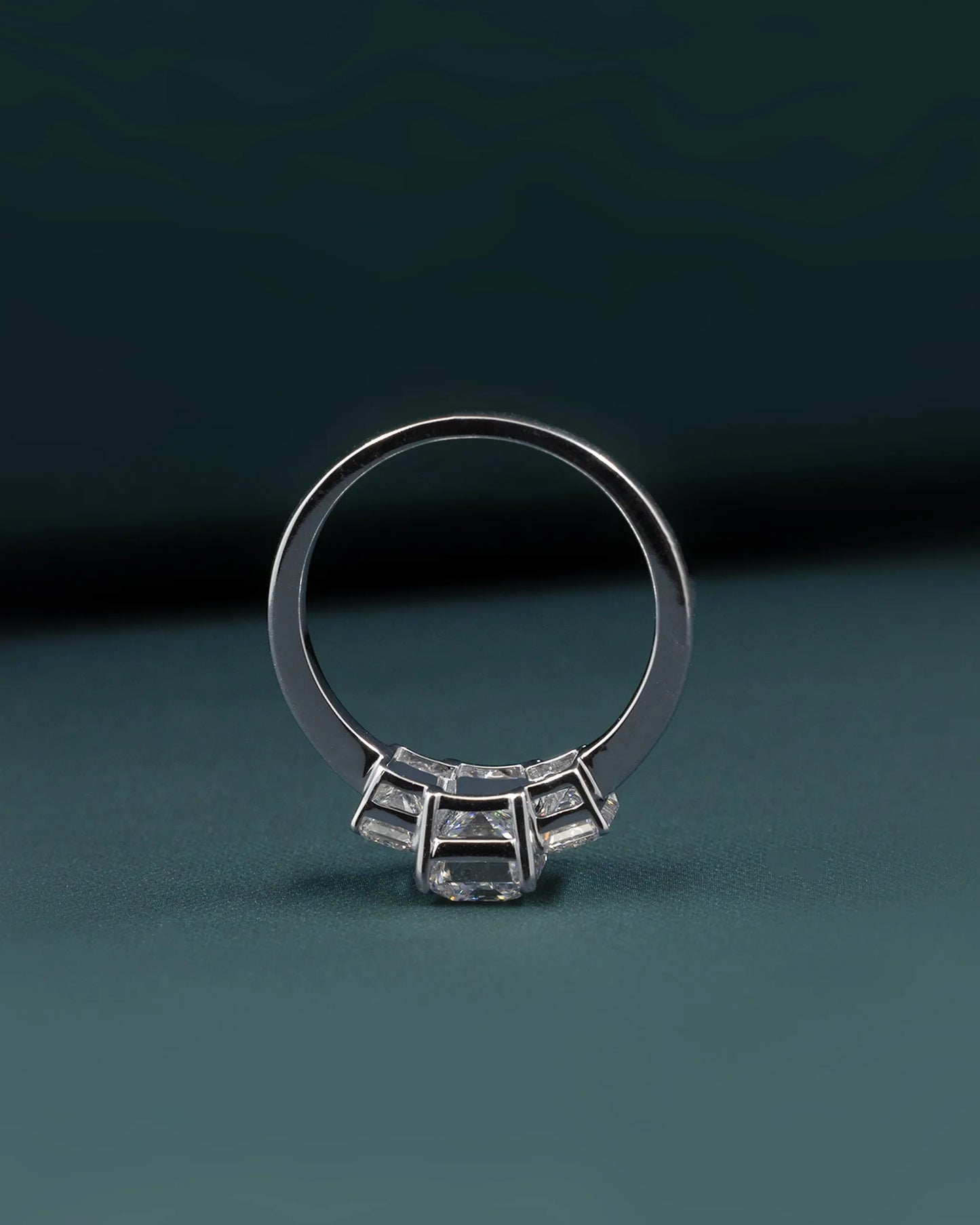 2.90 CTW Emerald Cut Three-Stone CVD Lab-Grown Diamond Engagement Ring