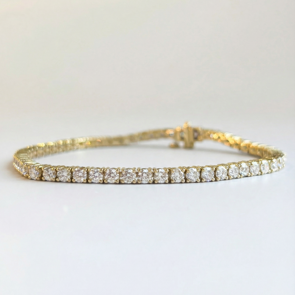 5.60 CTW Lab-Grown Diamond Tennis Bracelet | 14K Yellow and White Gold