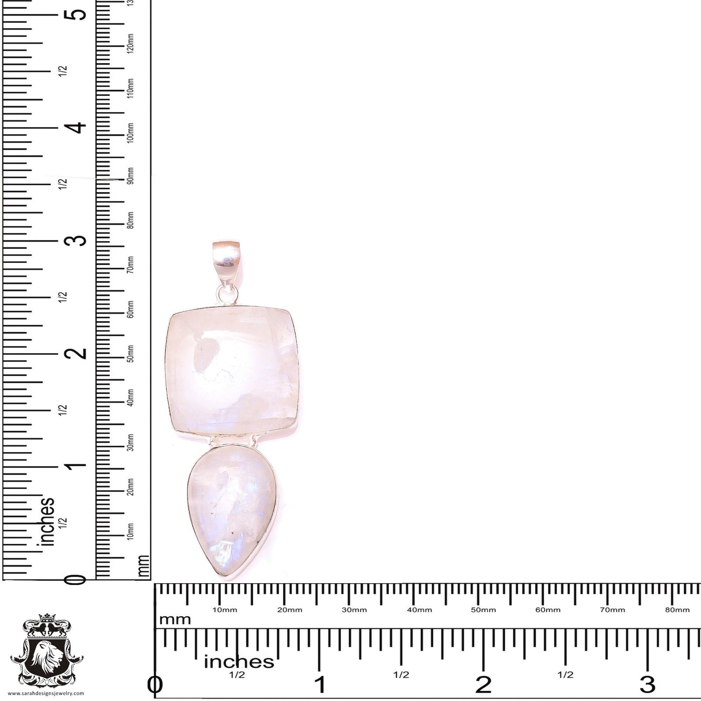 AAA Ceylon Rainbow Moonstone Pendant & 3MM Italian Chain P9765