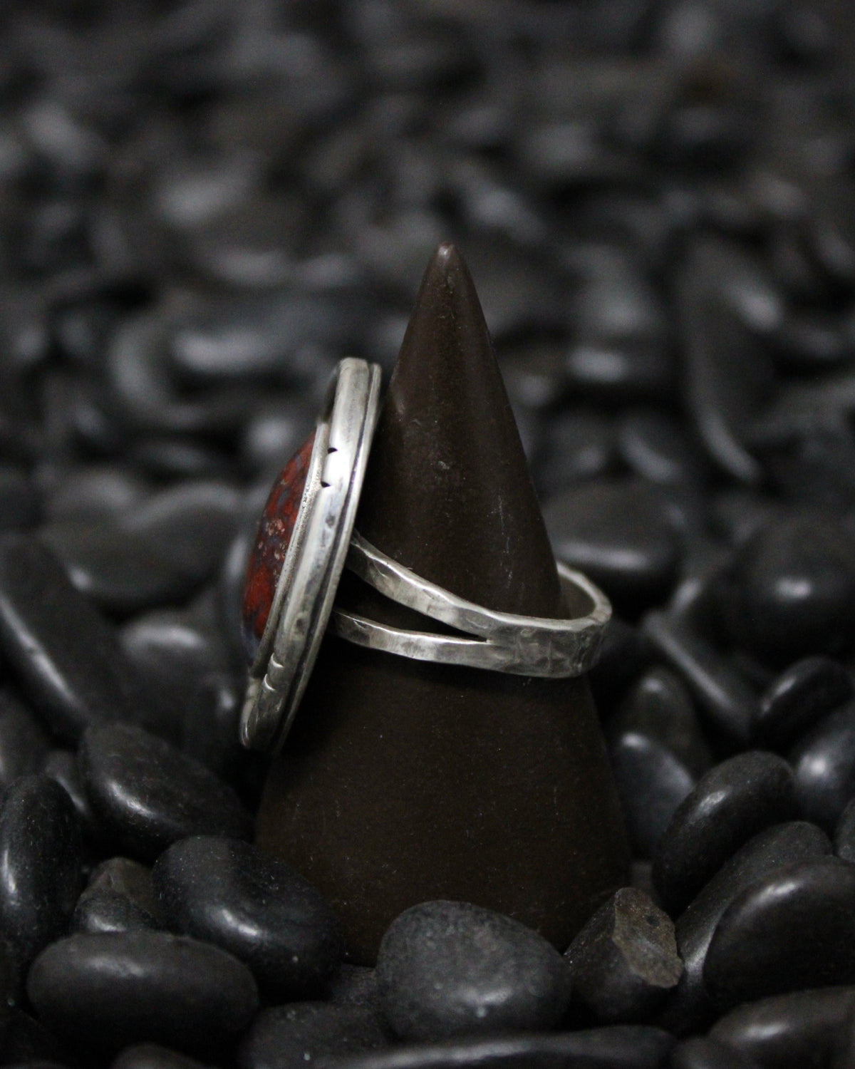 Red Moss Agate Ring size 9.5