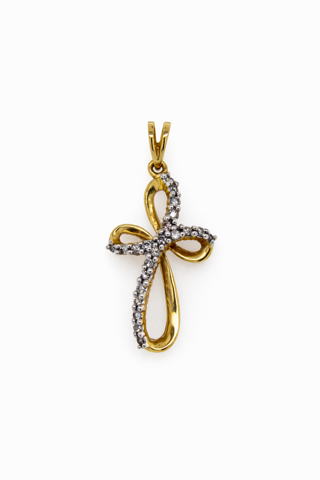 10KY Cross with white gold crucifix