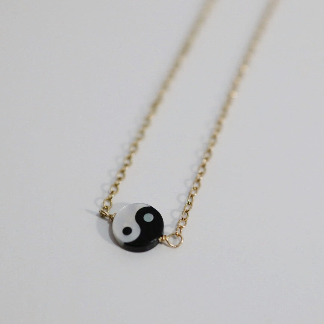 Yin Yang  Peace Sign Layering Necklace - Choose your Metal - Sterling Silver or Gold Fill