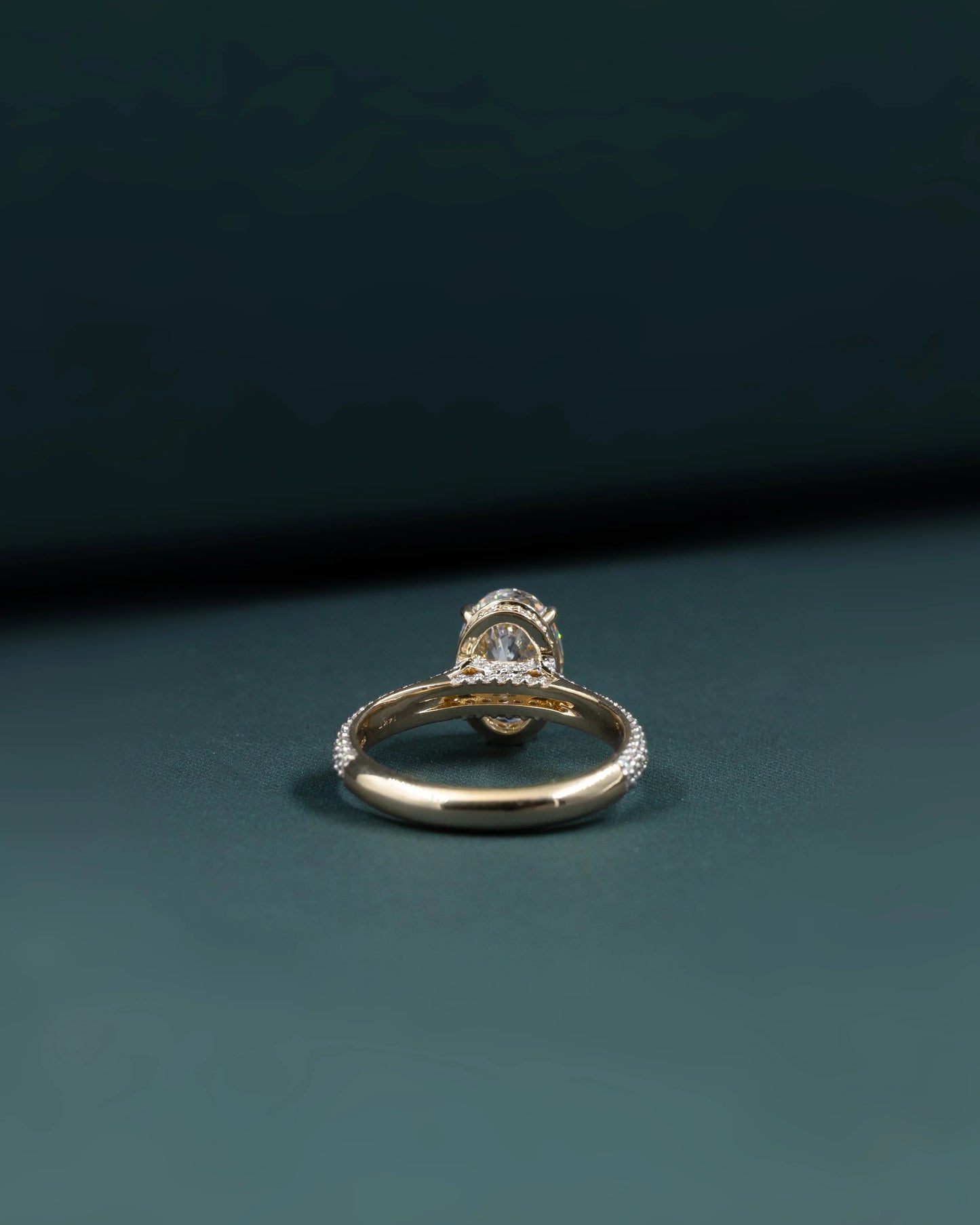 2.62 CTW Oval CVD Lab-Grown Diamond Pavé Solitaire Engagement Ring