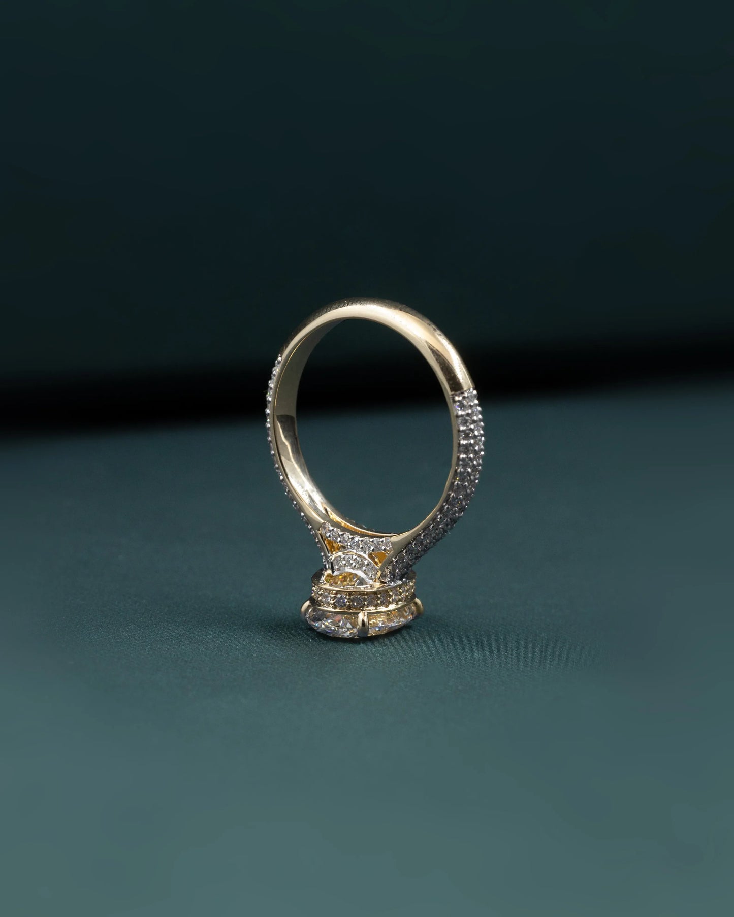 2.62 CTW Oval CVD Lab-Grown Diamond Pavé Solitaire Engagement Ring