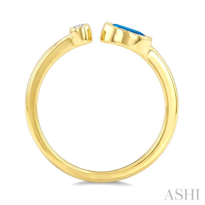 Oval Shape Gemstone & Diamond Open Ring