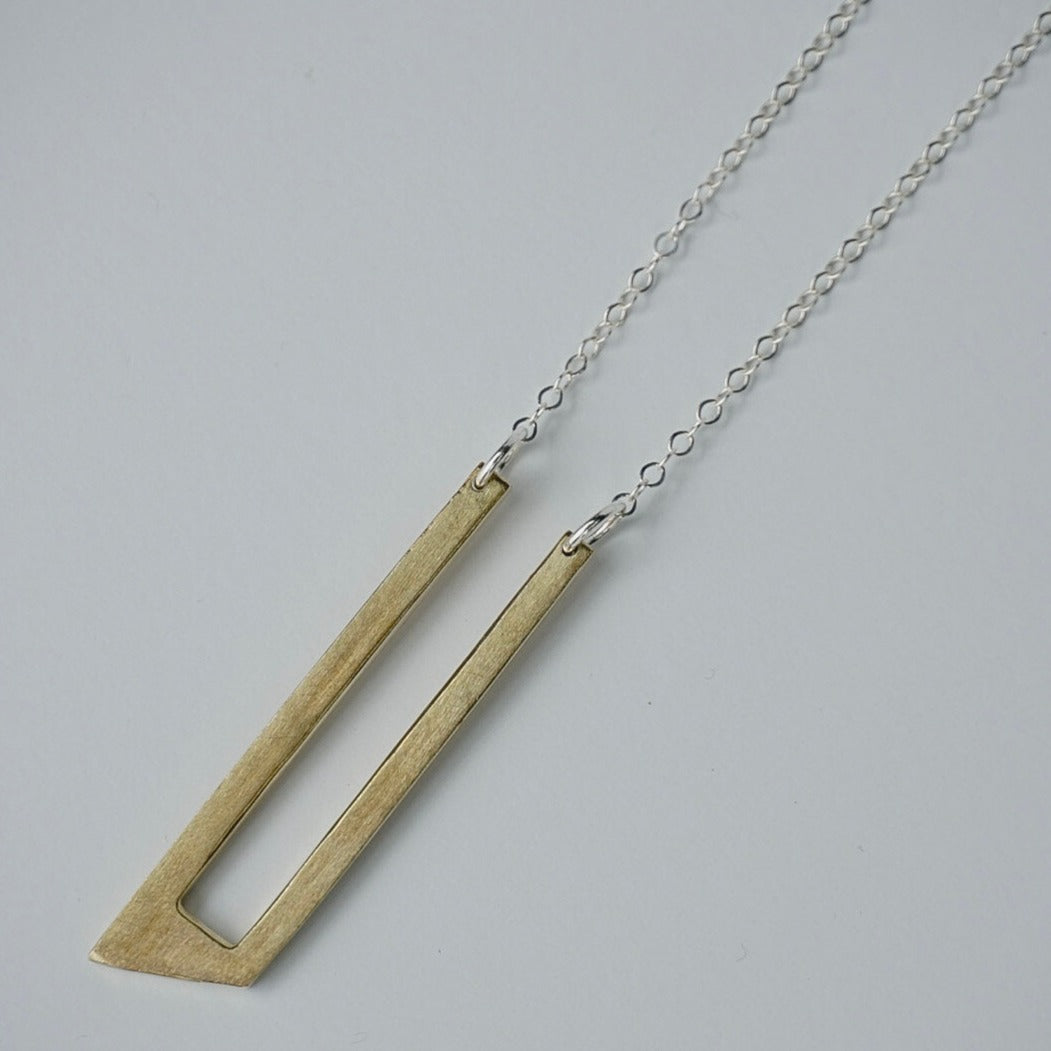 Triangle Parallel Necklace / READY to SHIP in BRASS