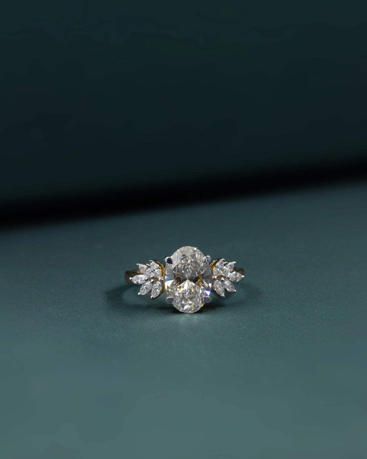 2.89 CTW Oval Cut Lab-Grown Diamond Floral Solitaire Ring
