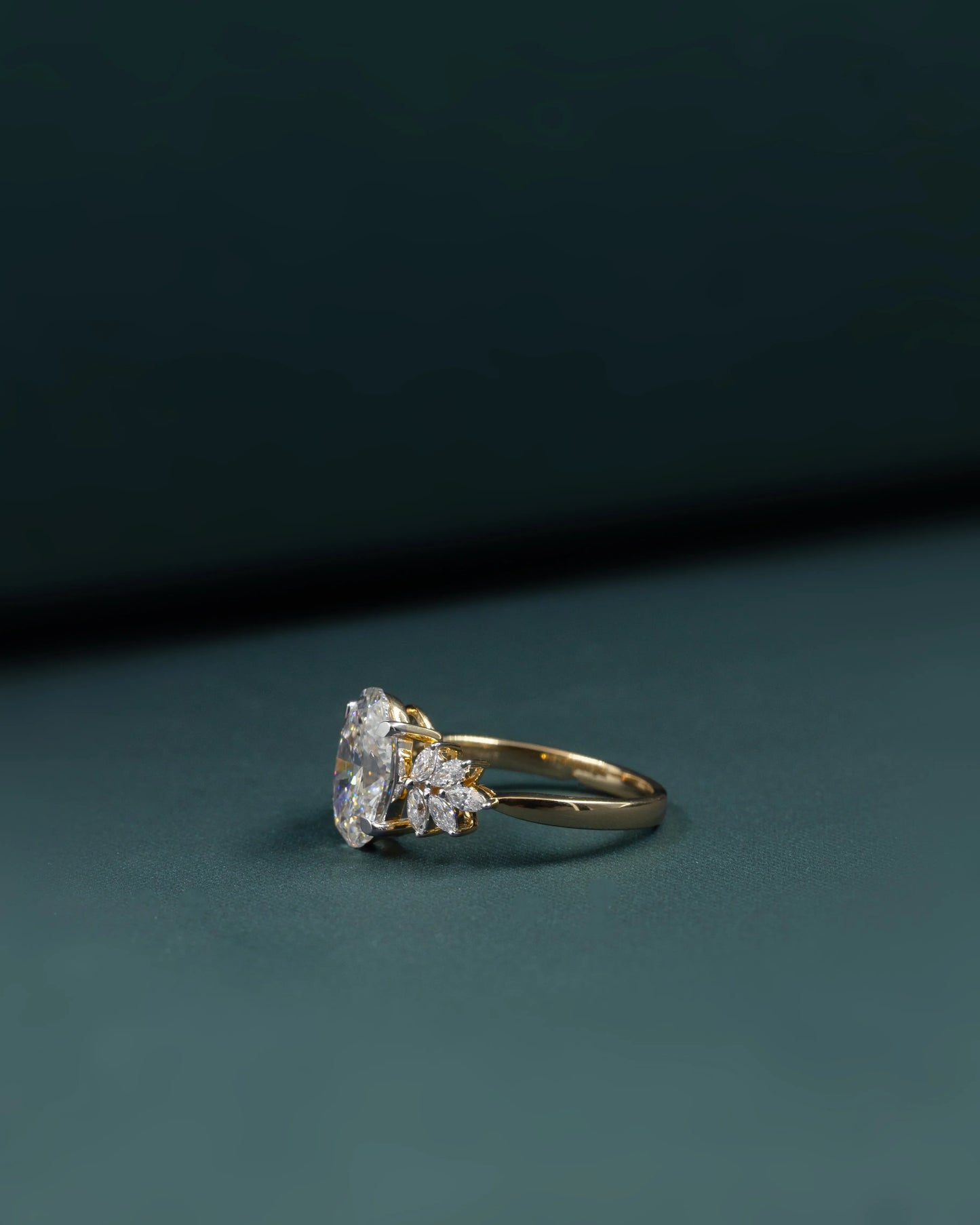2.89 CTW Oval Cut Lab-Grown Diamond Floral Solitaire Ring