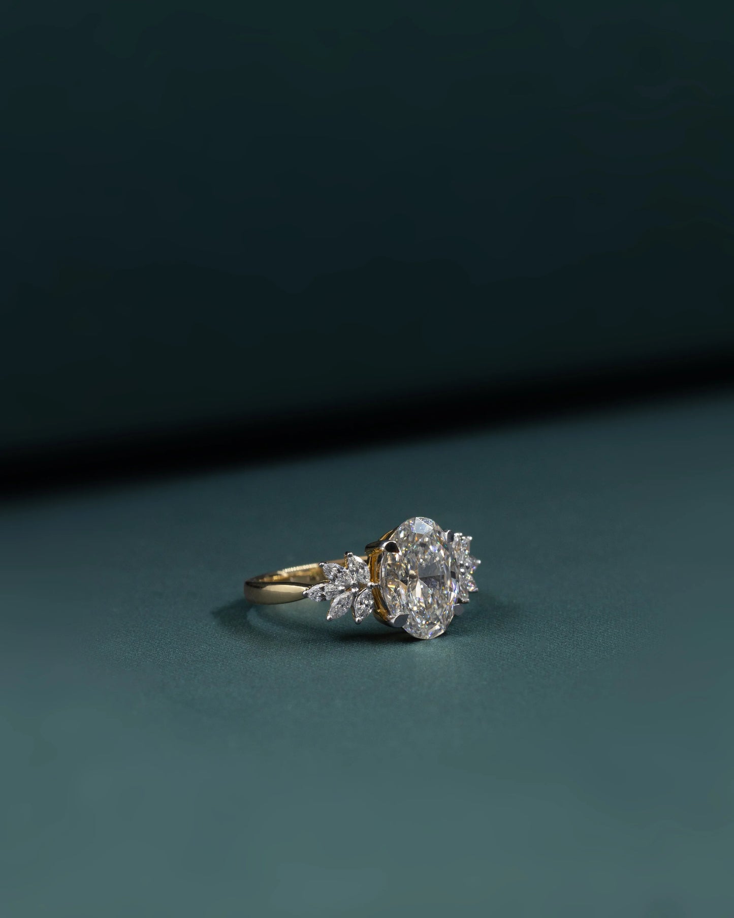 2.89 CTW Oval Cut Lab-Grown Diamond Floral Solitaire Ring
