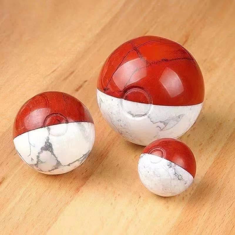 Red Jasper and Howlite Sphere