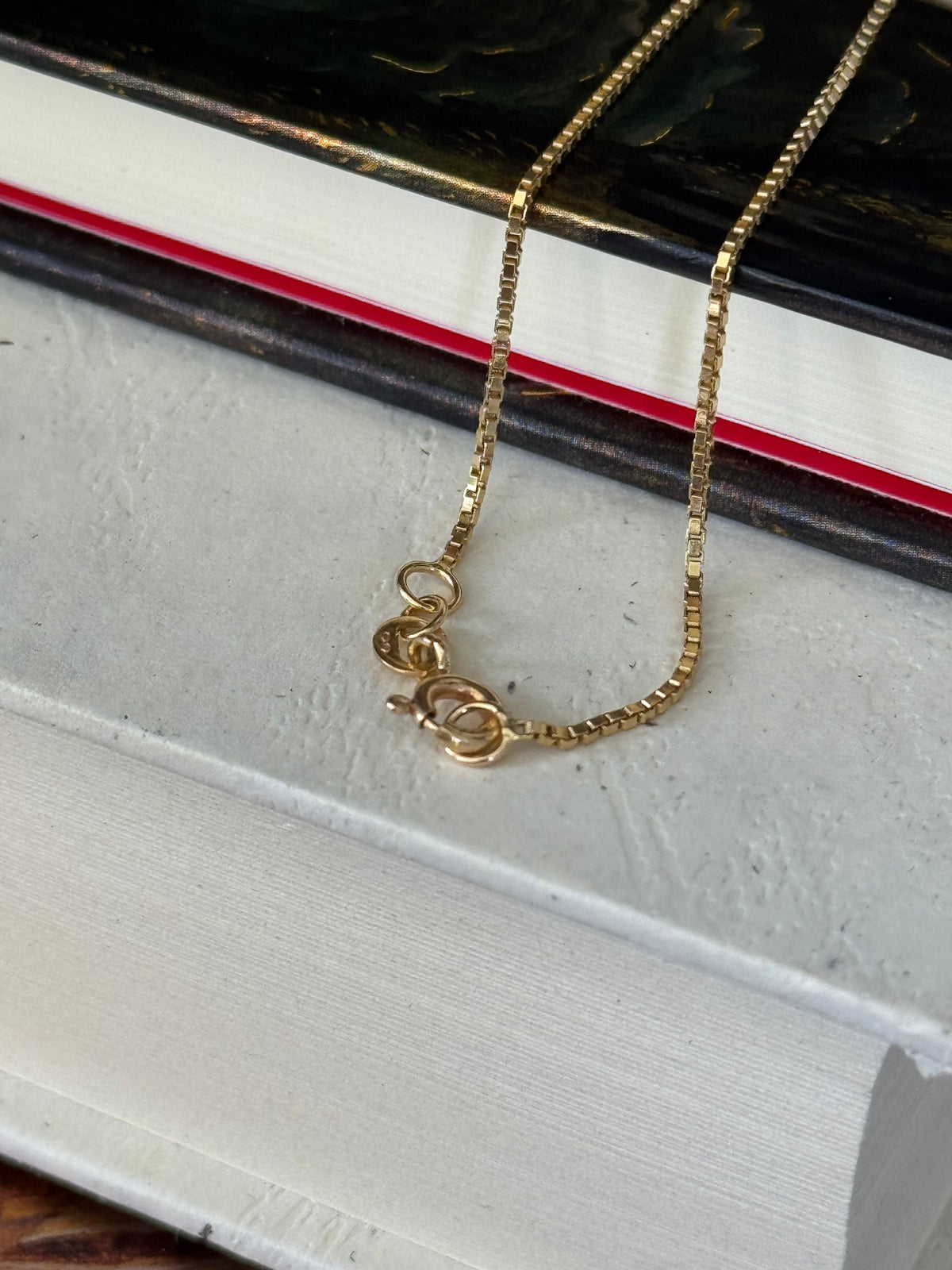 Vintage 14k Yellow Gold Box Chain (Spring Ring Clasp)