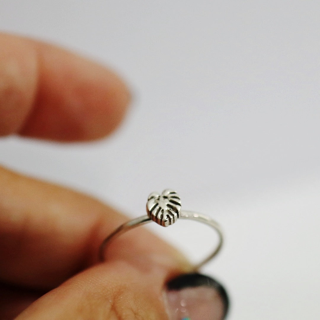 Monstera Stacking Ring in Sterling Silver / Ready to ship in 7 and 8