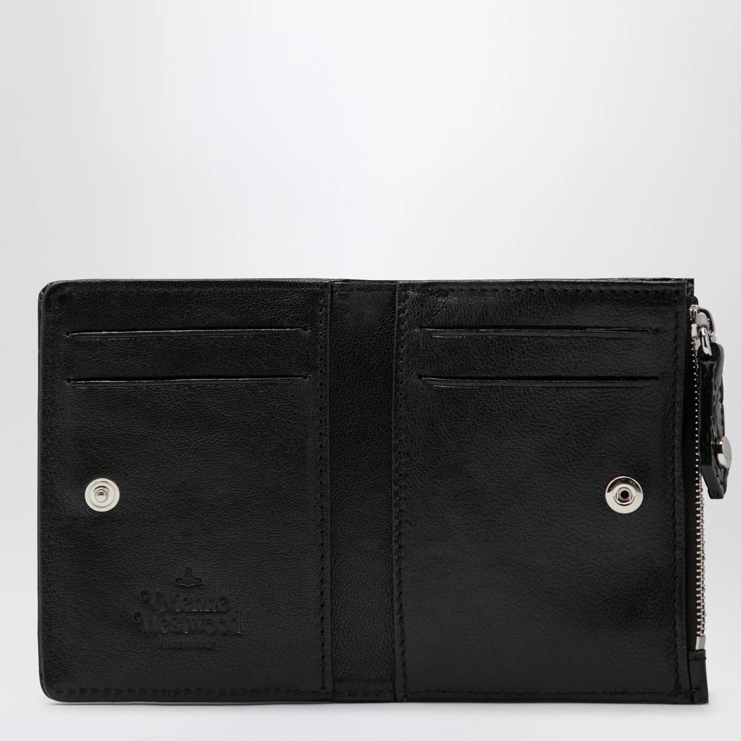 Vivienne Westwood - Slim Flap crocodile-embossed leather card holder, black