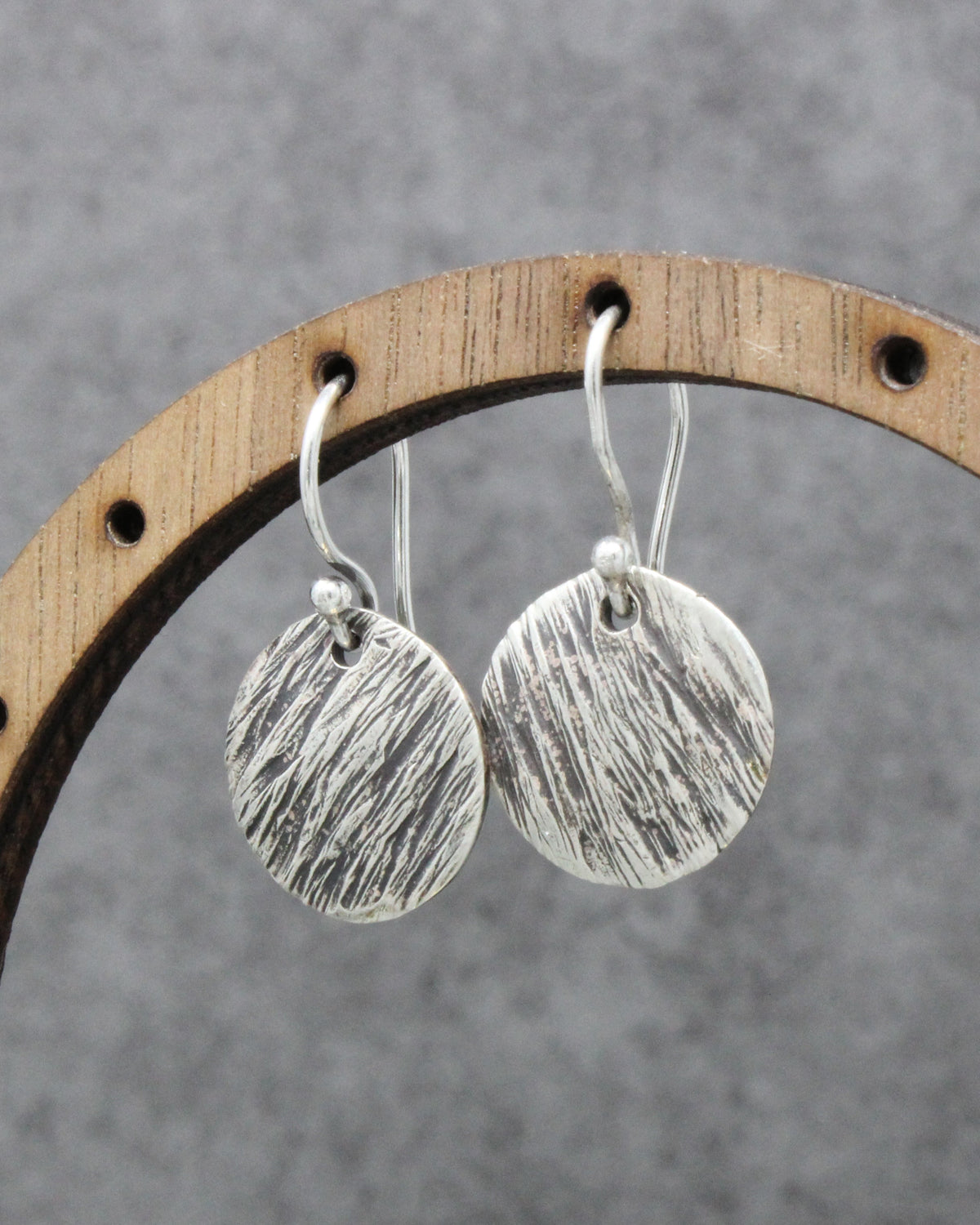 Lined Disc Earrings