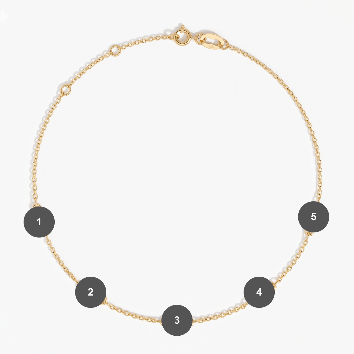 The Five Station Bracelet | Cable Chain