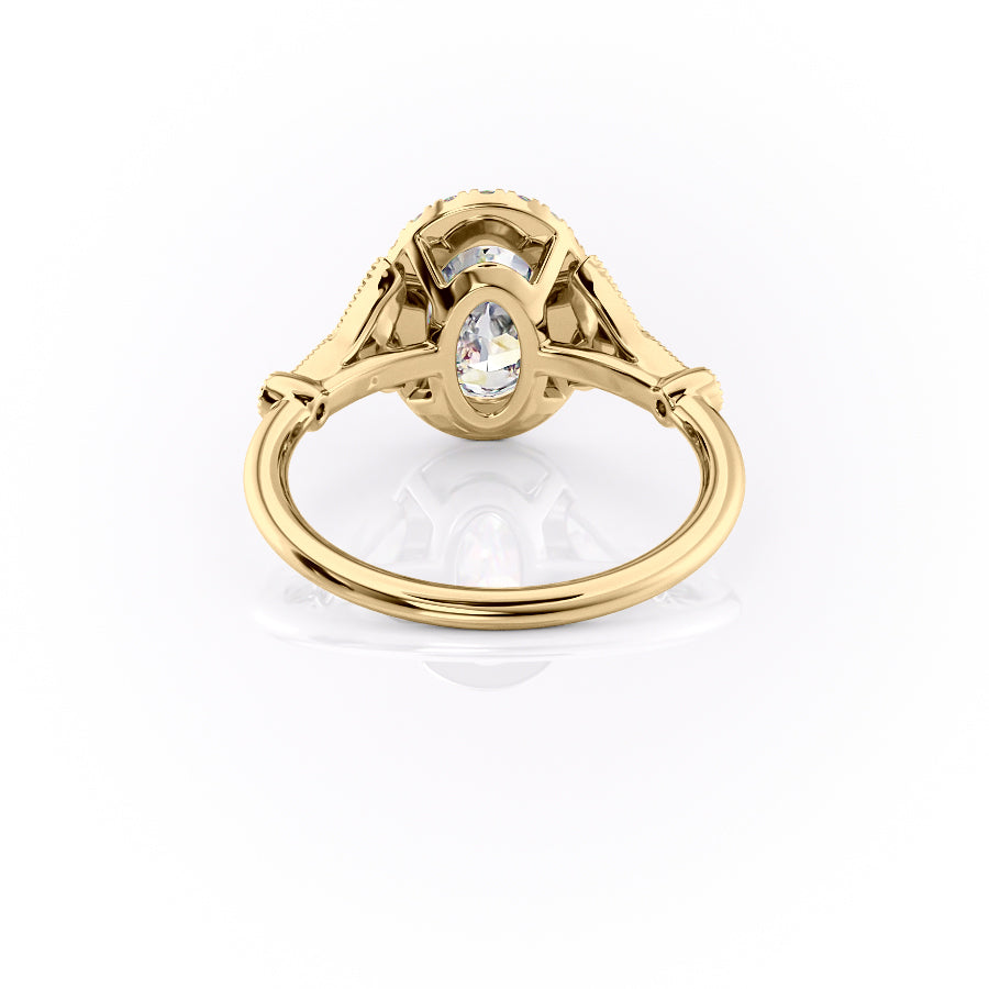 Radiant Solarii Moissanite 2.0ct Oval Cut 925 Sterling Silver Halo Design Engagement Ring