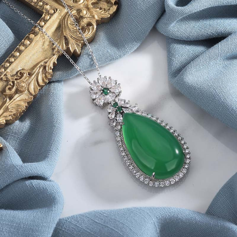 Fortune Jewel Cyan Jade Harmony Necklace