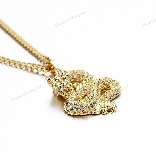 Moissanite Sterling Silver dragon Pendant