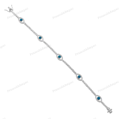 Moissanite Diamond Evil Eye Gold Plated Bracelet
