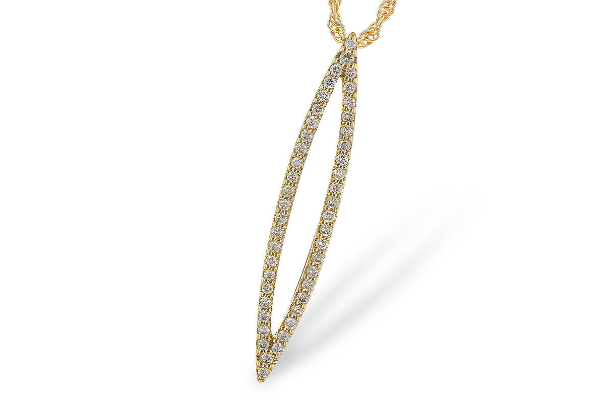 14KY Open Marquise Shaped Diamond Slide Pendant
