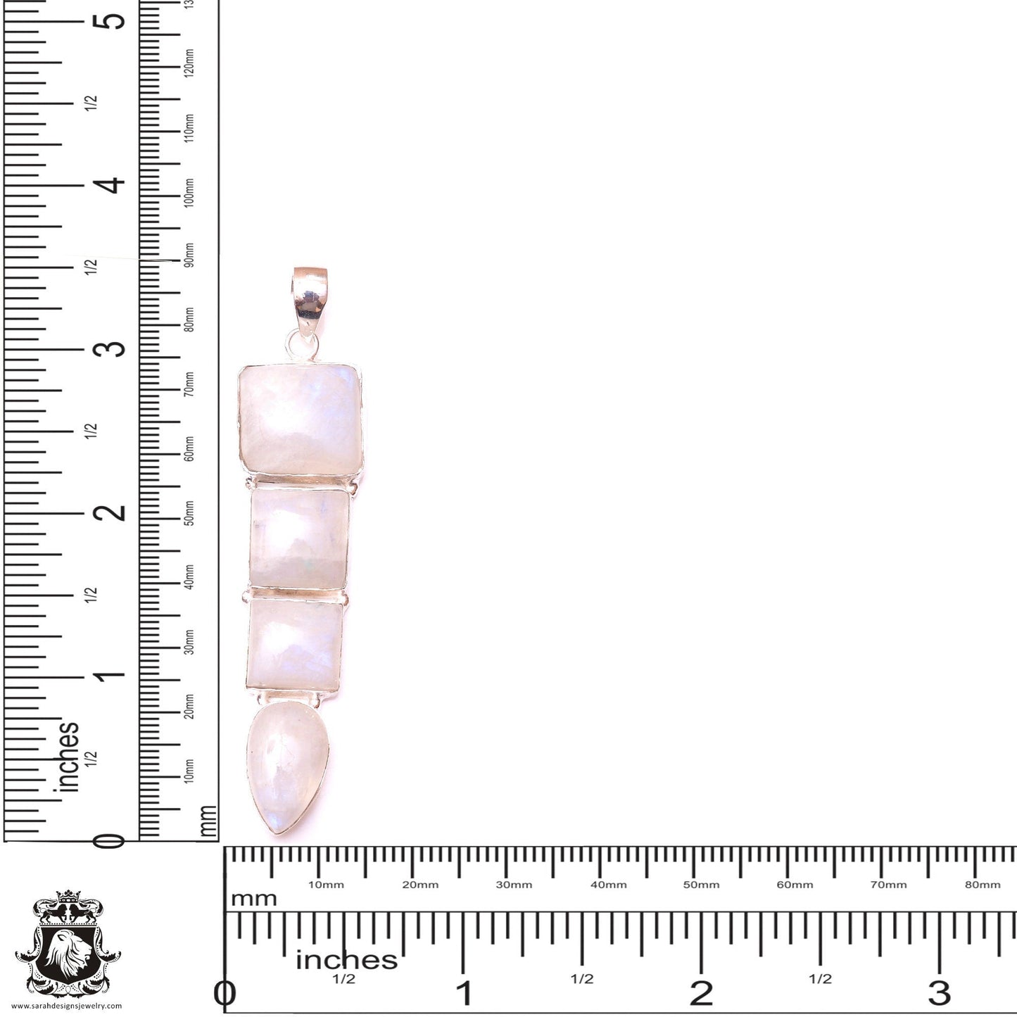 Rainbow Moonstone Pendant & 3MM Italian Chain P10114