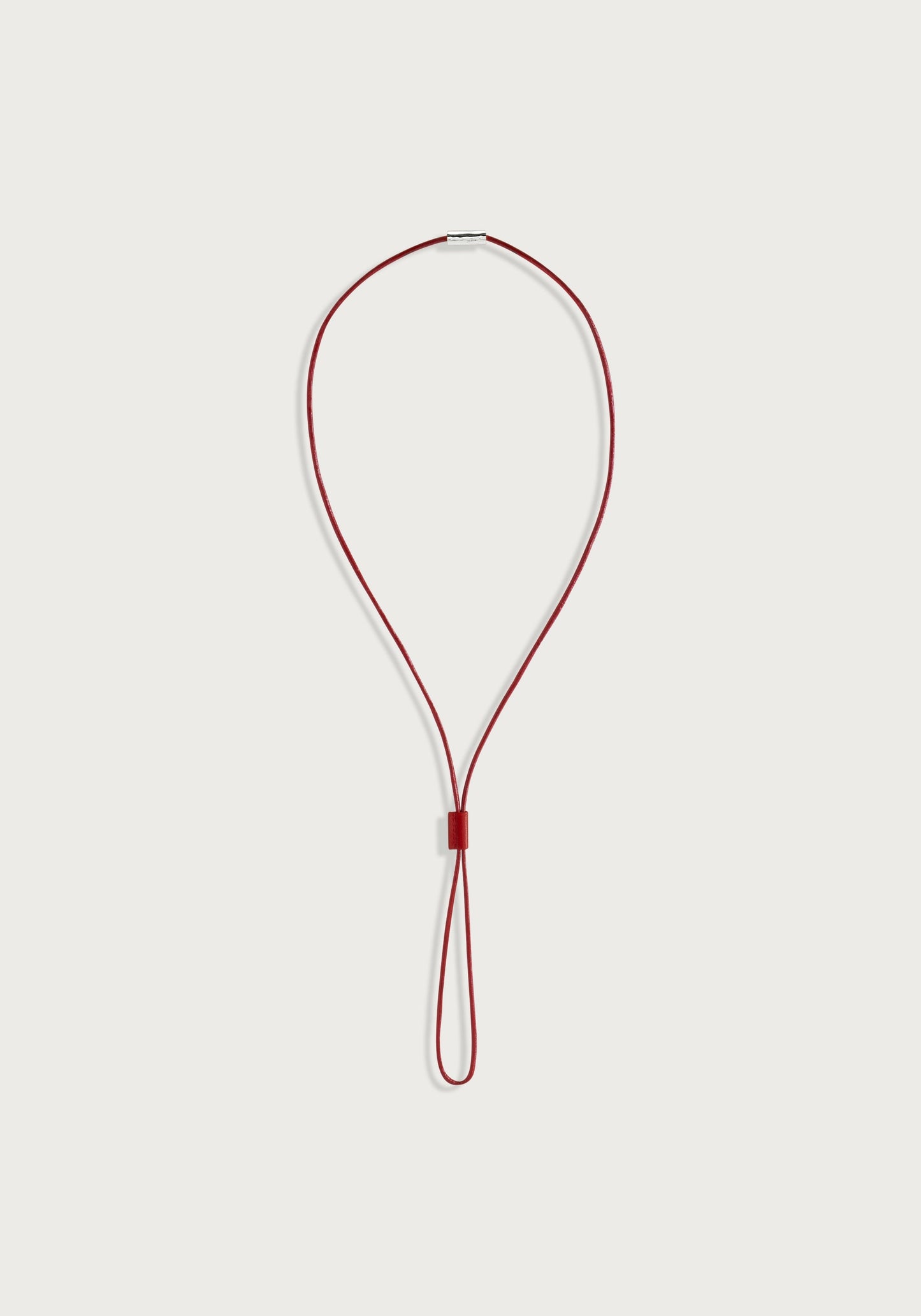 Cheval Leather Necklace, Silver