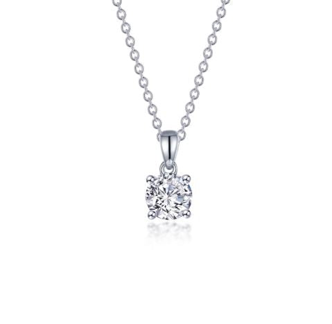 Lafonn Sterling Silver 1.25ct Lassaire 4 Prong Solitaire Necklace (20 inch)